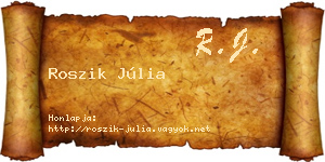 Roszik Júlia névjegykártya