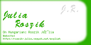 julia roszik business card